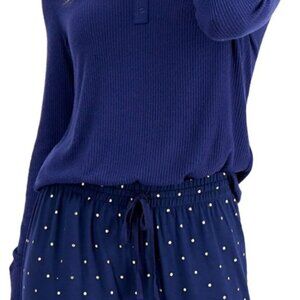 Charter Club Womens Ribbed Henley Pajama Top – Large